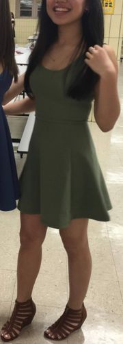 Olive Green Skater Dress