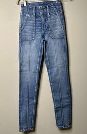 American Eagle  Blue Light Wash Super Hi-Rise Jegging Jeans Women's 0 Regular