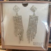 New Gift Boxed Badgley Mischka Diamond & Waterfall Crystal earrings