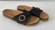 Aerie Big Buckle Sandals Size 8 Black New No Tags