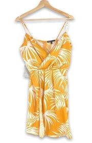 NWT - Gibson - Yellow / White Mini Palm Dress - S