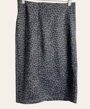 Liverpool Reese Gray Black Leopard Animal Print High Rise Pencil Skirt Size 4