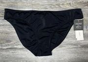 Salt + Cove Women's Solid Black Ruched Back Bikini Swim Bottoms sz Junior’s L