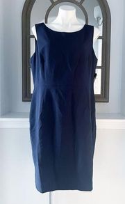 Le Suit Navy Sheath Dress, Petite Size 16 New w/Tag ~$200