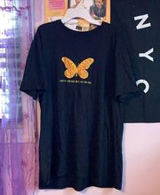 black butterfly graphic tee