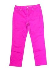 Chico's So Slimming Girlfriend Crop Jeans Plus Size Stretch Women Size 32 Pink