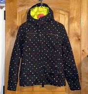 Lush Black Multi Squares Snowboard Ski Jacket $249.95 EUC Wmn’s S