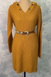 Say What Yellow Knitted Long Sleeve Dress size L
