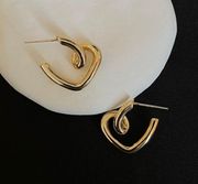 18K Gold Plated Love Heart Stud Earrings for Women