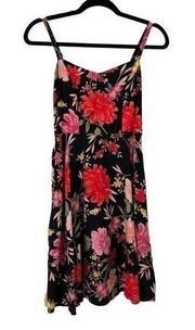 Old Navy Black Bright Pink Camisole Dress