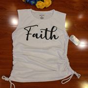 On Fire White Faith Tank Top Size XL