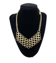 Antique Gold Honeycomb Statement Necklace