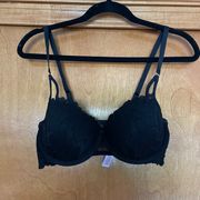 Savage x Fenty Savage Not Sorry Lightly Lined Lace Balconette Bra Black Caviar