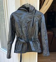 Wilsons faux fur lined genuine leather jacket size Medium