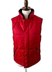 Volcom Furby Puffer Vest Womens Size Small Red Reversible Duck Down