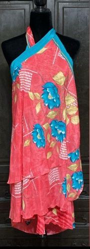 women’s sarong wrap blk/wht 1size