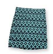 Black/Teal Aztec Bodycon Skirt, Women's S