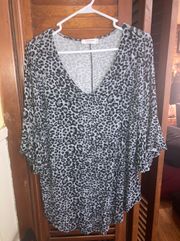 Gray Leopard print blouse