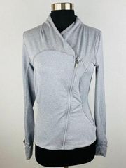90 Degree By Reflex Gray Womens Small S Athletic Zip Front Mock Neck Jacket