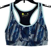 Xersion Large Racerback Sports Bra Geometric Wireless Unpadded Lined Cutouts