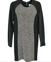 Lou & Grey tweed Style Career Form Fitting pencil straight dress XS Colorblock