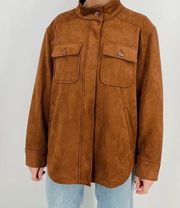 liverpool los angeles suede shacket button down chestnut brown size L