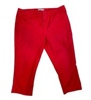 Dahlia Cropped Red Chino Pant Size 14