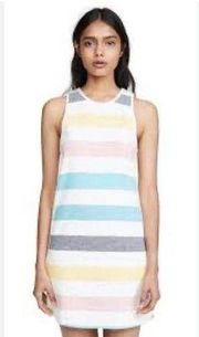 Splendid x GM Sleeveless Stripe Mini Dress pastel rainbow colors, size XS