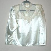 Vintage Victorian style satin long sleeve blouse