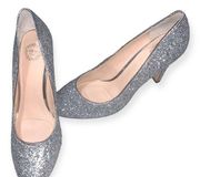 I Miller silver glitter heels