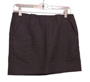 Vince Womens Pencil Skirt Gray Mini Stretch Wool Blend 2