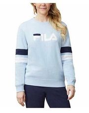 FILA Embroidered Logo Crewneck Sweatshirt Light Blue Size Medium