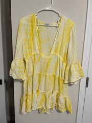 Brand new yellow tie dye cover up -