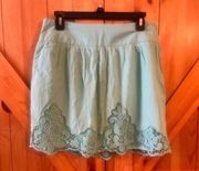 Maurices green size medium skirt lined scalloped lace flower design NWT ￼