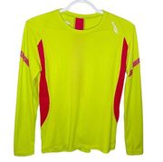 Saucony Kinvara neon yellow running technical long sleeve size S