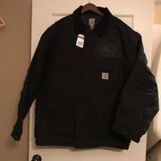 Carhartt RN #14806 Regular Fit Quilt Lined Jacket Coat Chore Workwear Canvas Black  2XL