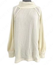 NEW  People She’s A Keeper Oversized Cozy Sweater Frenchnilla Cream M