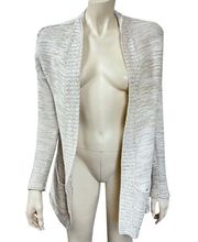 Express Tan and White Heathered Knit Open Cardigan
