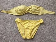 Yellow Bandeau Swimsuit