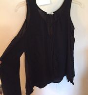 Black cold shoulder blouse