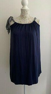 Navy Blue Dress with Shoulder tie