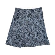 Westport Womens Plus Size 3X Midi Skirt Blue Paisley Pull On Lined Boho Lined