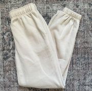 Cream Fleece Lined Sweatpants