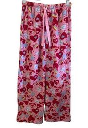 No Boundaries Fleece Heart Pajama Pants Lounge Sleepwear Rainbow Feminine