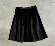 Vintage Brown Velvet Midi Skirt