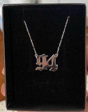 ‘94’ Sterling Silver Necklace- year of birth etc