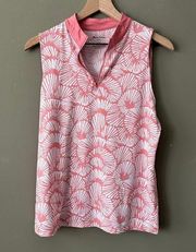 Tommy Bahama Pink Quarter Zip Golf Tank - L