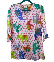 NWT Gretchen Scott Multicolored Polka Dot Elephant Tunic Swim Cover
