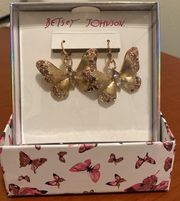 New in box Betsey Johnson Butterfly Earrings