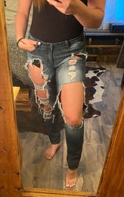 Ripped Dark Denim Jeans